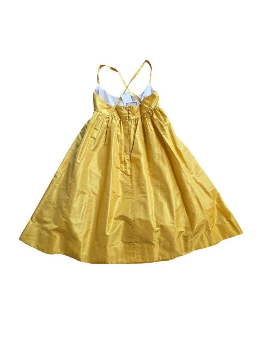 NWT J.Crew Silk Taffeta Babydoll Dress Yellow Gold - Picture 13 of 16